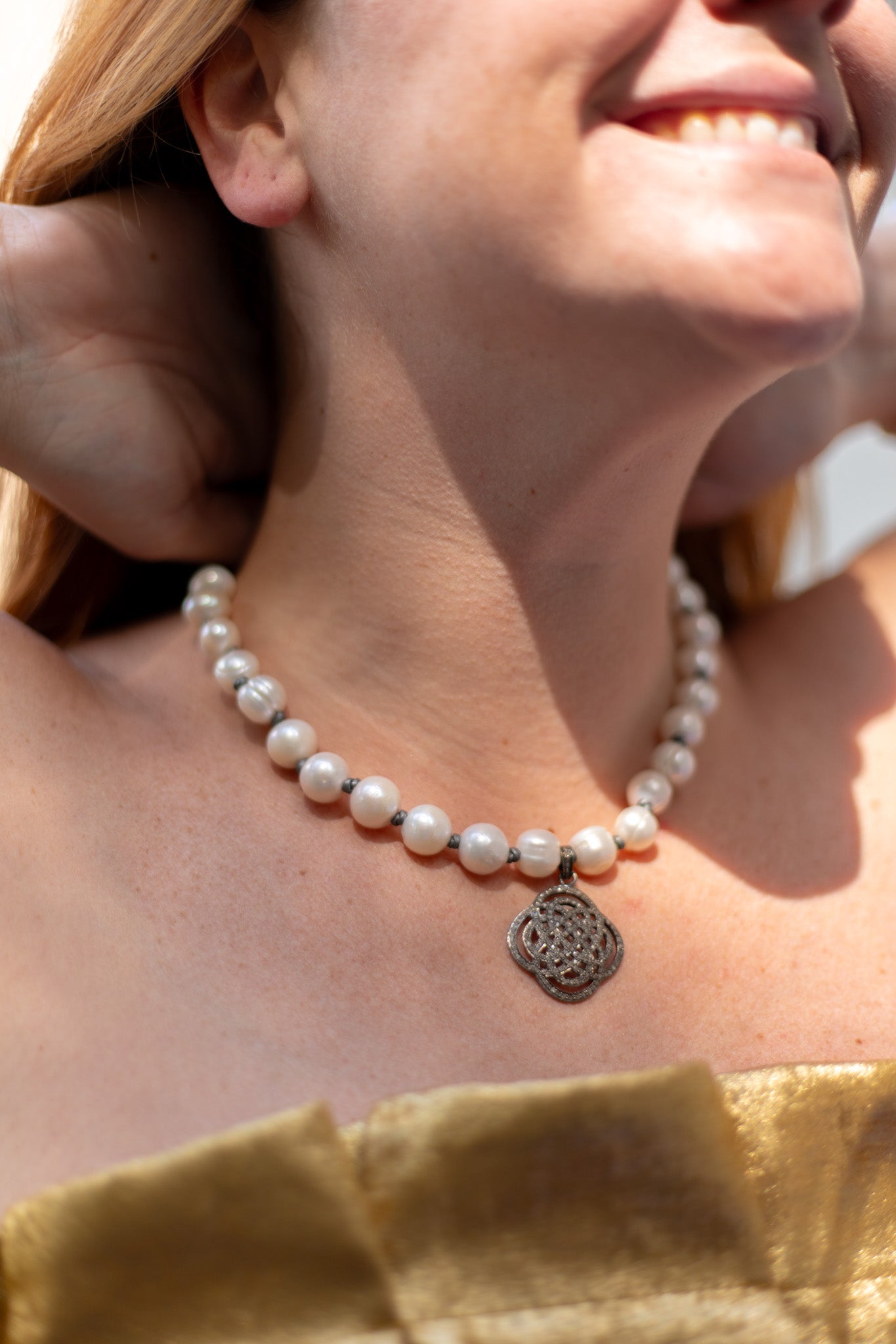 Pearl Pave Bloom Necklace