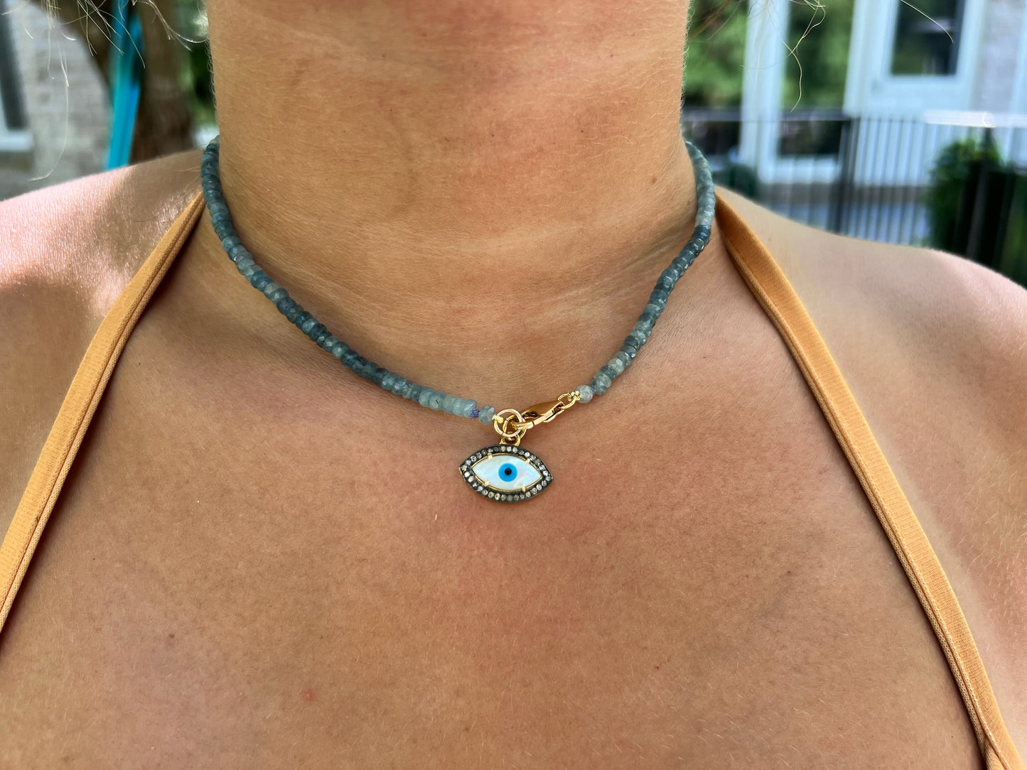 Aquamarine Beaded necklace