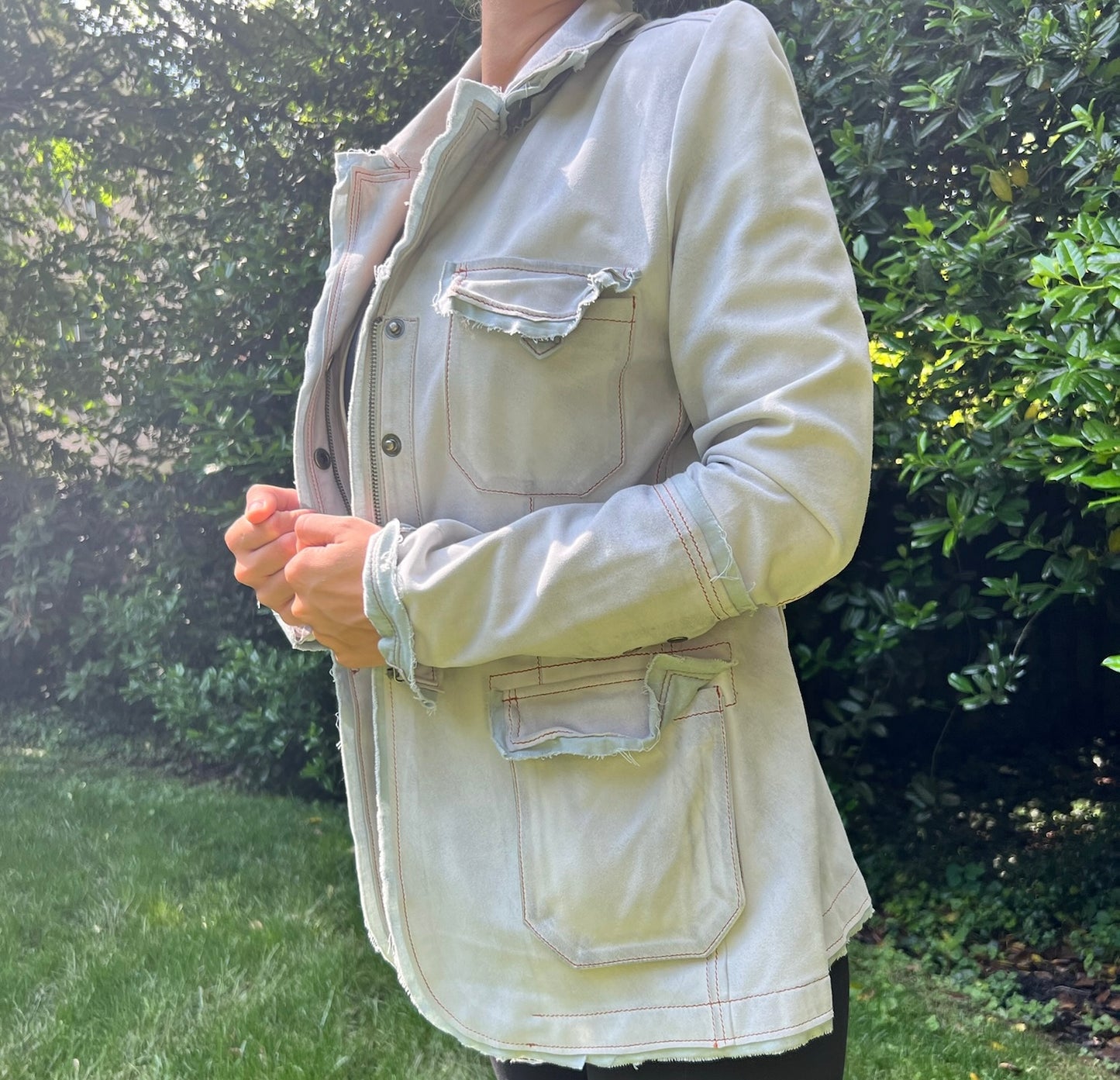 Meryl Light bBue Suede Jacket