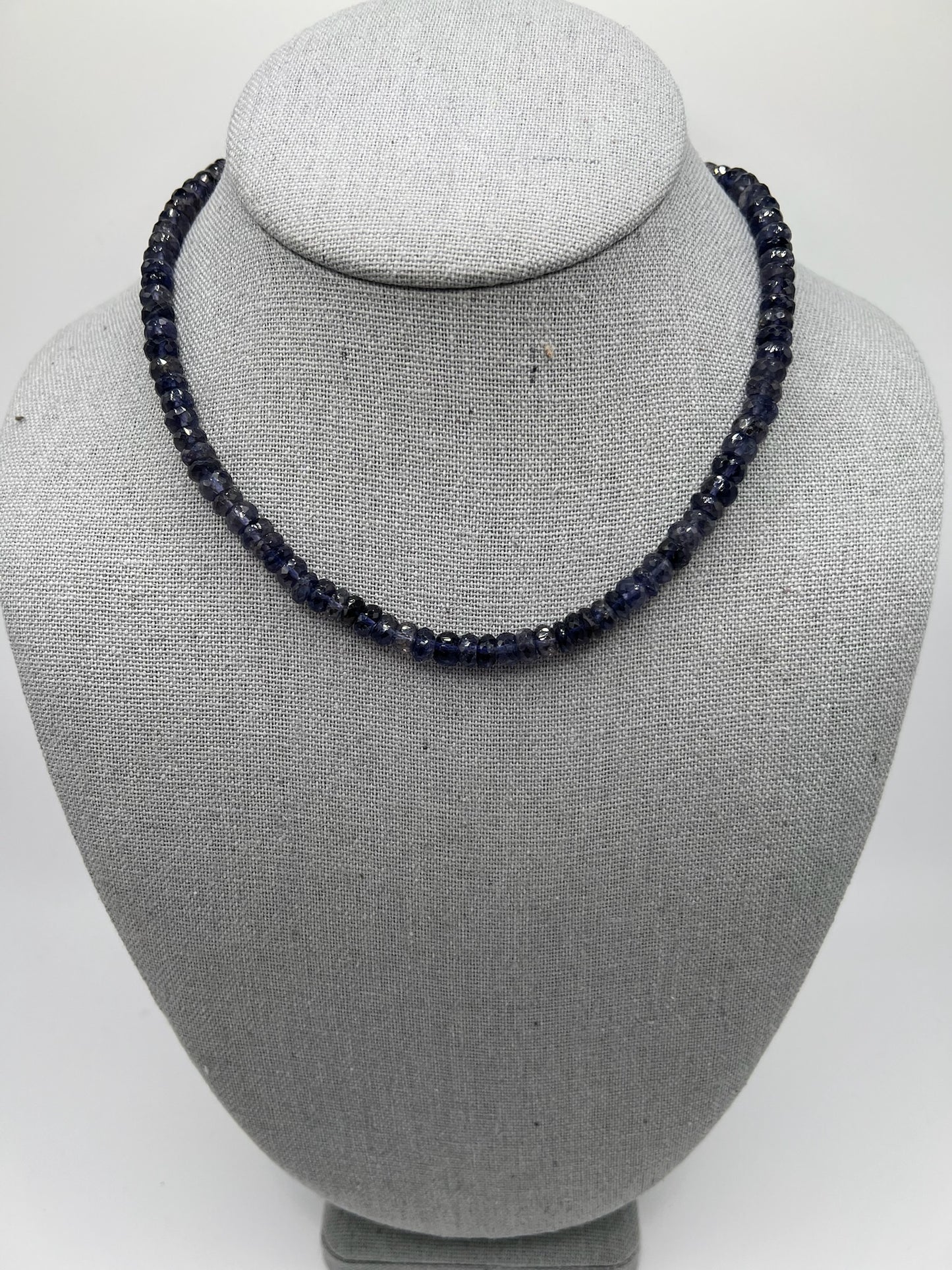 Blue Sapphire Necklace with Diamond Clasp