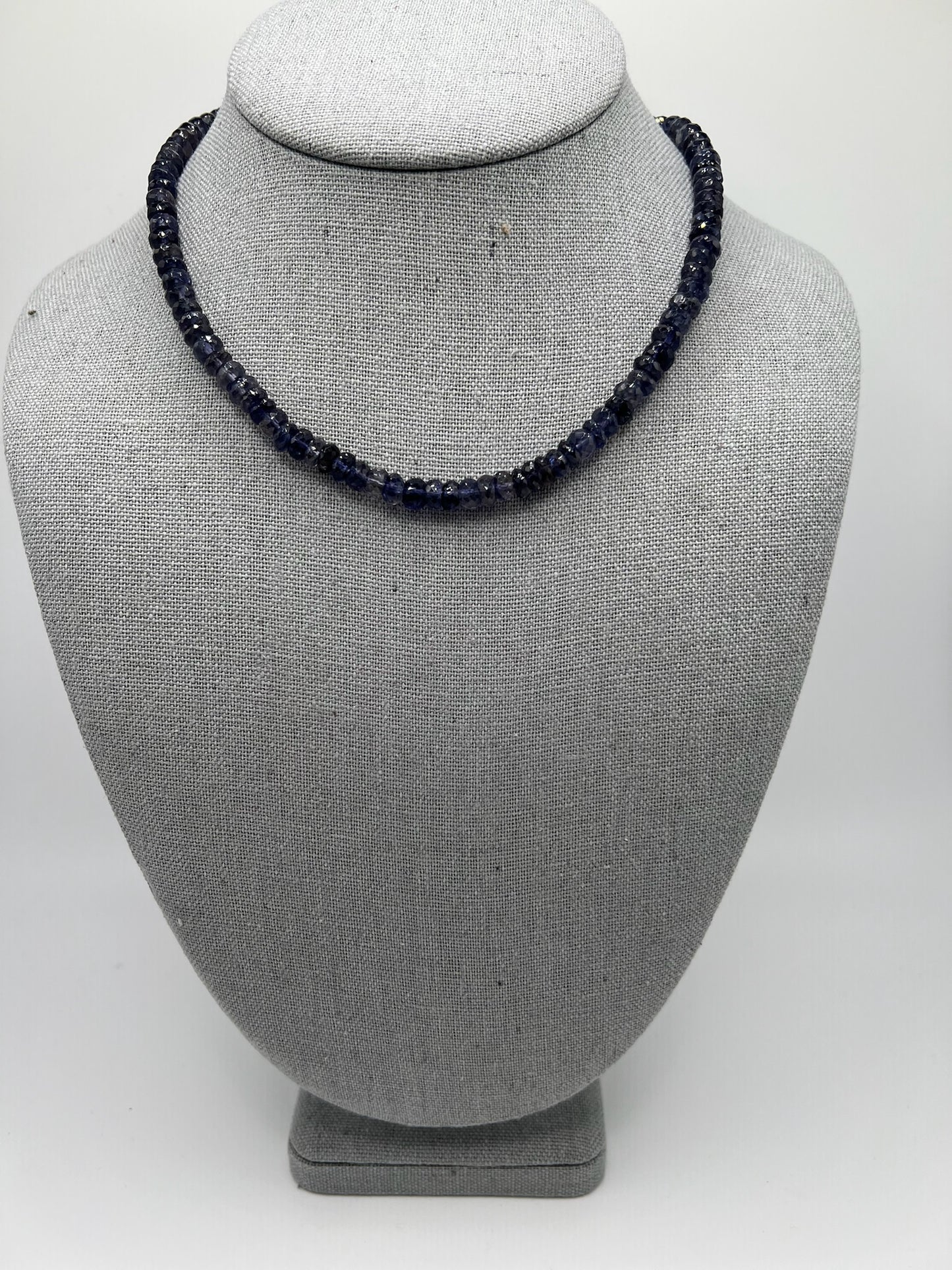 Blue Sapphire Necklace with Diamond Clasp