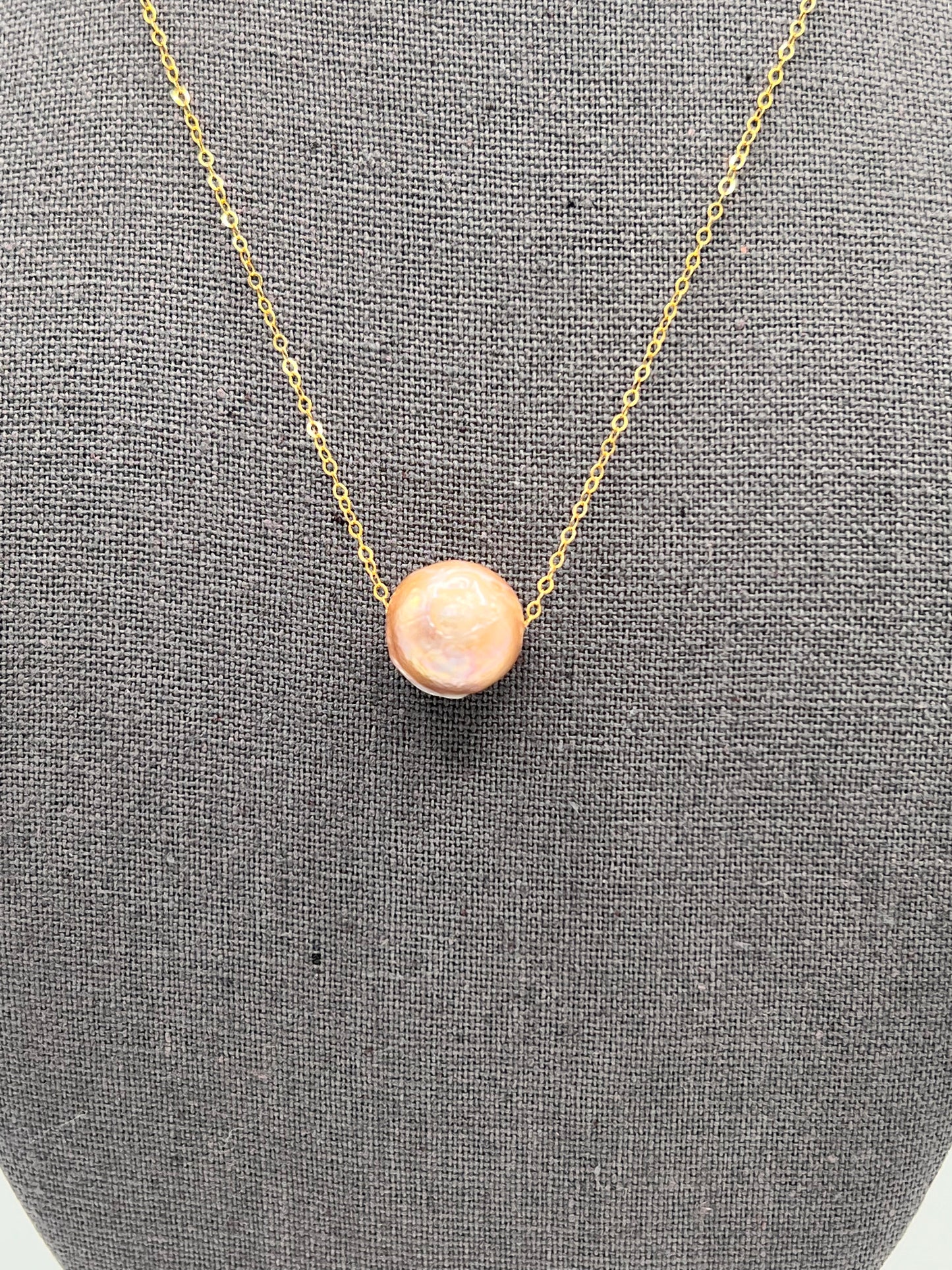 Freshwater Pearl (grey), Fine Chain