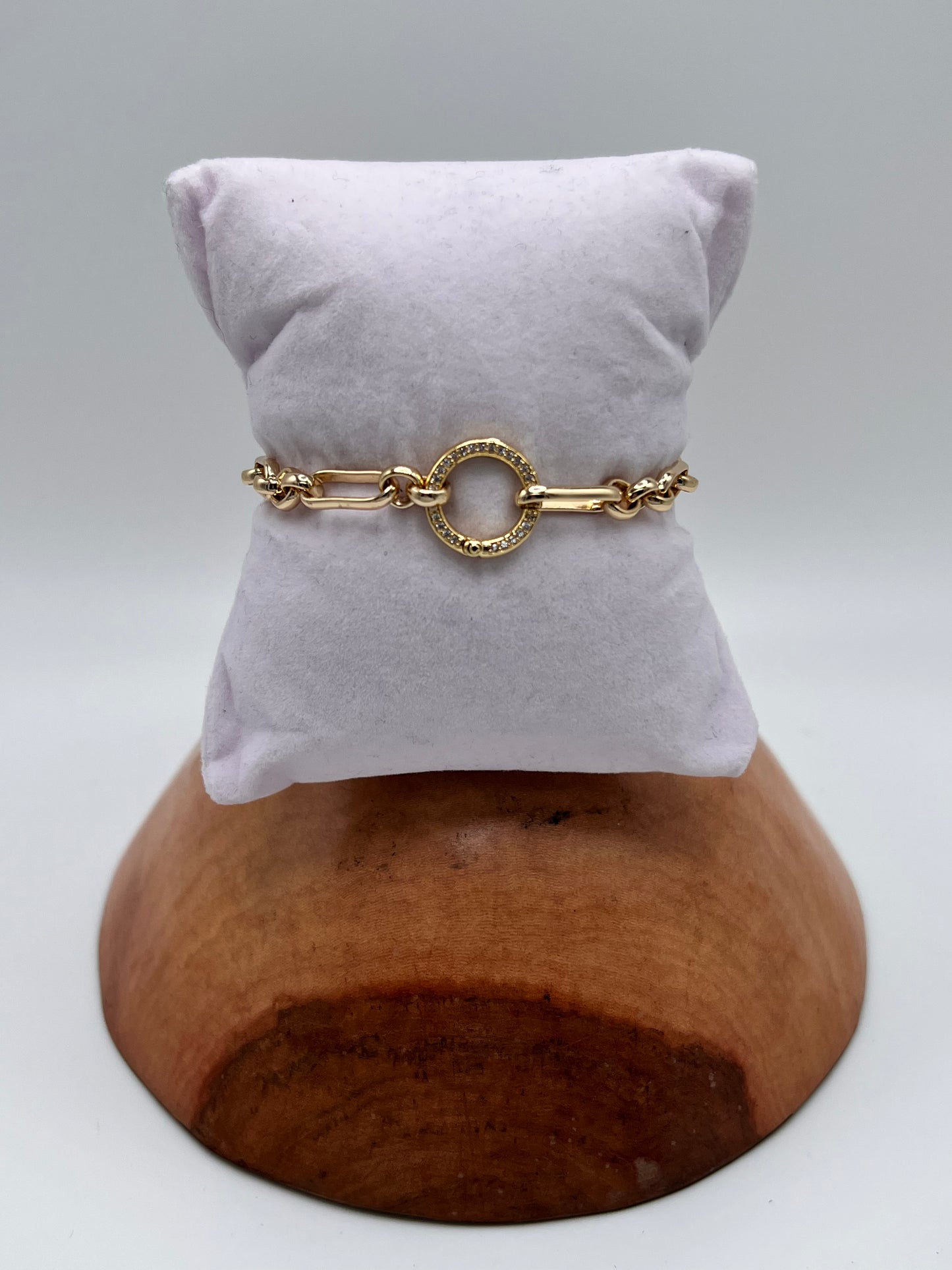 Paperclip Chain Bracelet, Pavé Clasp