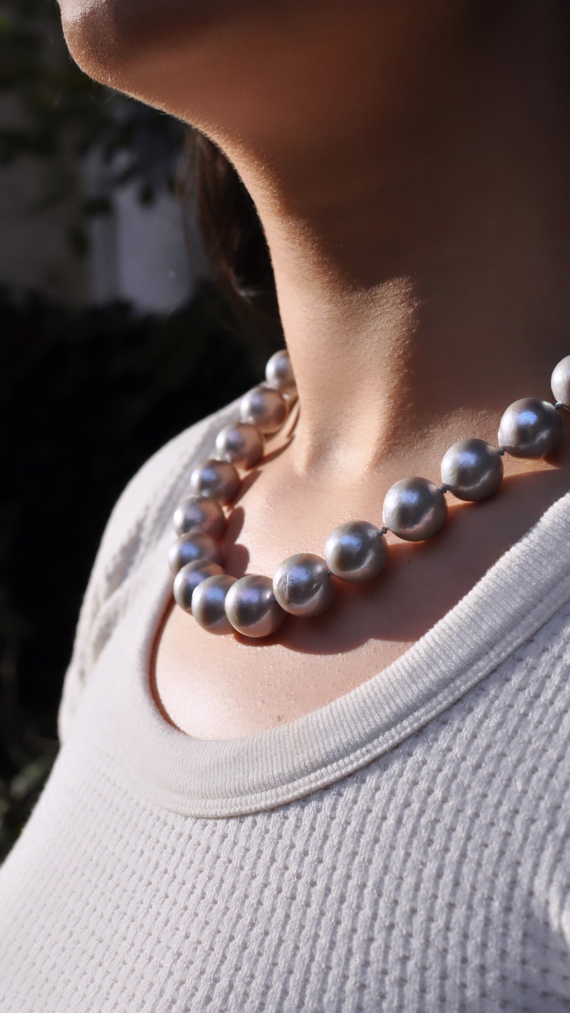 Grey Pearls with Diamond Clasp