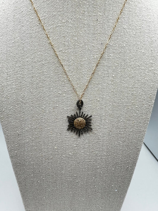 Gold filled Necklace with Diamond starburst