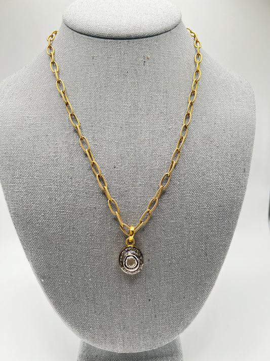 Gold Filled Chain with Raw Diamond Pendant